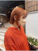 orange brown×ぱつっとボブ