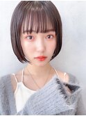 Say.黒髪ボブルフネビージュ小顔ワンレンぱっつん前髪ショート