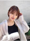 小顔耳かけボブ×マロンベージュ×髪質改善[横浜駅]