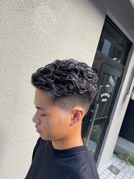 クフィア メンズヘアー カンポ 天王寺店(CUFFIA MENSHAIR CAMPO) オールバックスペインカールダークアッシュニュアンスパーマ