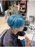 韓国風センターパート×ブリーチオンカラー