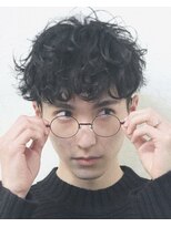 モード系メンズ！くしゃっと感×セミウェット×眉上ショート