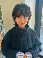 マッシュウルフパーマショートプードルパーマ