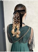【編み込みポニーテールヘアアレンジ】お呼ばれヘア/ヘアセット