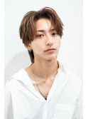 韓国ヘアカルマパーマカルマバングセンターパート黒髪ウルフ