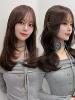 ハピネス 梅田茶屋町店(HAPPINESS)&nbsp;韓国風/レイヤーカット/顔周り/顔まわり/髪質改善/ベージュ