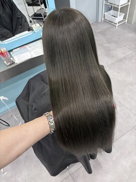 ノー バイ イオエ 西梅田(no. by ioe) ブリーチなしカラー/髪質改善/ミルクティーベージュ/小顔ヘア