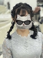 アイトーキョーエス 渋谷(AI TOKYO S) 編みおろしツインテール/ツイン/渋谷ヘアメ/ヘアメ