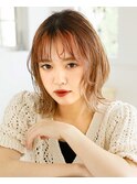 10代学割U24シースルーバングイヤリングカラー外ハネミディアム