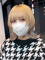 アルバム 池袋(ALBUM)&nbsp;ハイトーンウルフ_チェリーブラウンフェミニンロング_ba429101