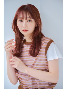 リトル 小倉(little) 小顔レイヤー×ピンクベージュでトレンドヘア