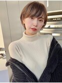 前髪あり小顔つや髪顔まわり簡単スタイリングショートボブヘア