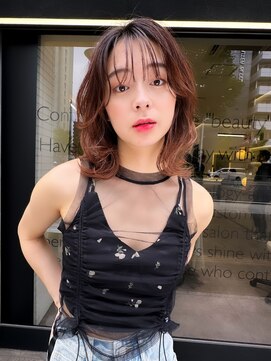 アース 長久手店(HAIR & MAKE EARTH) ラフウェーブ×シースルーバング