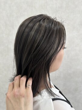 ロエン 西岡崎店(ROEN) ハイライト/ミディアムボブ/コントラストハイライト
