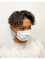 クレアメンズ 横浜能見台(CREA men's)&nbsp;横浜波巻きスパイラルパーマコンマヘアツーブロックマッシュ