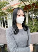 《TOPHAIR 玉島店/ ぱん》ブルーブラック×韓国風巻き