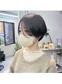 ★くびレイヤーエモージュ黒髪グレーベージュレイヤー