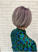 くびレイヤーグレージュエモージュ大人ショート小顔似合わせ