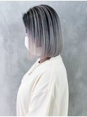ホワイトグレージュ美髪ミディアムボブ_ba352452