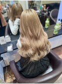 ☆プルエクステでミルクティーベージュロングヘア