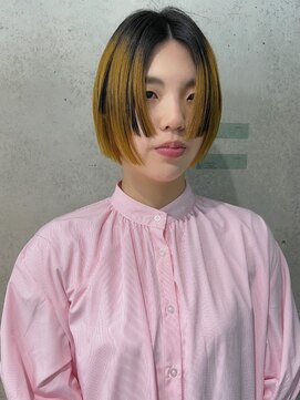 ダンボ(DUMBO) <kacho>ボブデザインカラー イエローカラー 姫カット