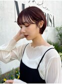熊本　丸みショート　ラベンダーピンク　髪質改善　Arisa.