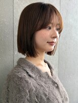 ロンドワン 三宮元町(Lond one)&nbsp;切りっぱなしボブ/艶カラー/顔周りカット/薄め前髪