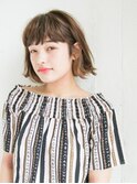 ハイライト×切りっぱなしボブ