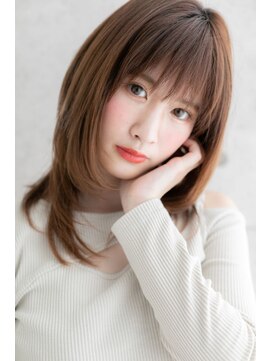 ミック 日暮里店(miq) シースルーバングが大人かわいい…前下がりネオウルフレイヤー