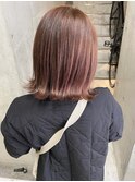 【LUNON】ピンクブラウン×ぱつっとボブ