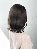 ブリーチなしグレージュウェーブミディアム渋谷透明感YOSHITAKE