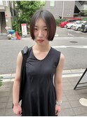 CAF FUKO 前上がりボブ/ミニボブ/センター分け/黒髪/大阪/心斎橋
