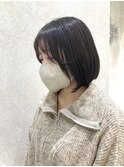 マッシュショート/アッシュカラー/ツヤ髪スタイル/黒髪スタイル