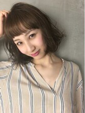 モニカ 横須賀中央店(Monica) デザインカラー/シルキーベージュ/グレージュカラー/斜めバング