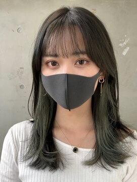メゾンアクア 表参道(Maison ACQUA) ●グレージュオリーブ韓国へア前髪くびれヘアインナーカラー暗髪