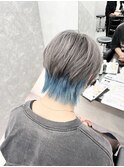 メンズウルフ　ブルー×シルバー