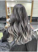 (飯塚)シルバー×バレイヤージュ