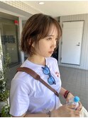 【とまべち】ゆるパーマのカジュアルボブ×ベージュ