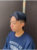 ホワイトメッシュ/ネイビーカラー/メンズメッシュ/刈り上げ