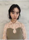 ニュアンスパーマ/ボブパーマ/黒髪ボブ/外国人風