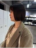 ボブ/ミニボブ/切りっぱなしボブ/ワンレン/黒髪/髪質改善