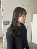 成人式ハイライトカラーマッシュショートロングヘアグレージュ