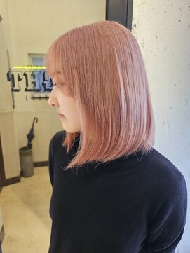 エイト 福岡天神店(EIGHT fukuoka) 天神・透明感ピンクベージュボブ