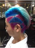 高校生派手髪バリカンアート原色カラーTRICKstyle！