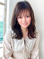 AFLOAT《矢田菜津紀》表参道/レイヤーくびれミディ◎ブラウン