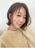 前髪長めシンプルボブ