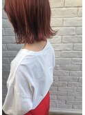 オレンジピンク＊おしゃれボブ