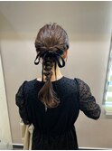 ヘアアレンジ あみおろし ブルーブラック 美髪