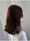 ブリーチなしチェリーレッド