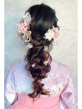 ヘアセットサロン イリス(IRIS) IRIS 卒業式あみおろしstyle♪ドライフラワーを添えて～cute